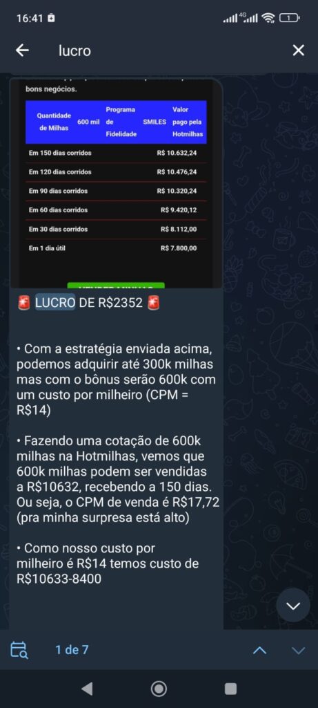 R$2352 de lucro com smiles