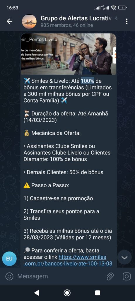 Transferências bonificadas  com 100% de bônus